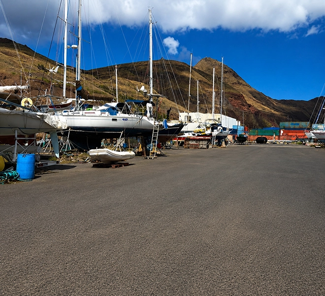 Boat maintenance in a marina